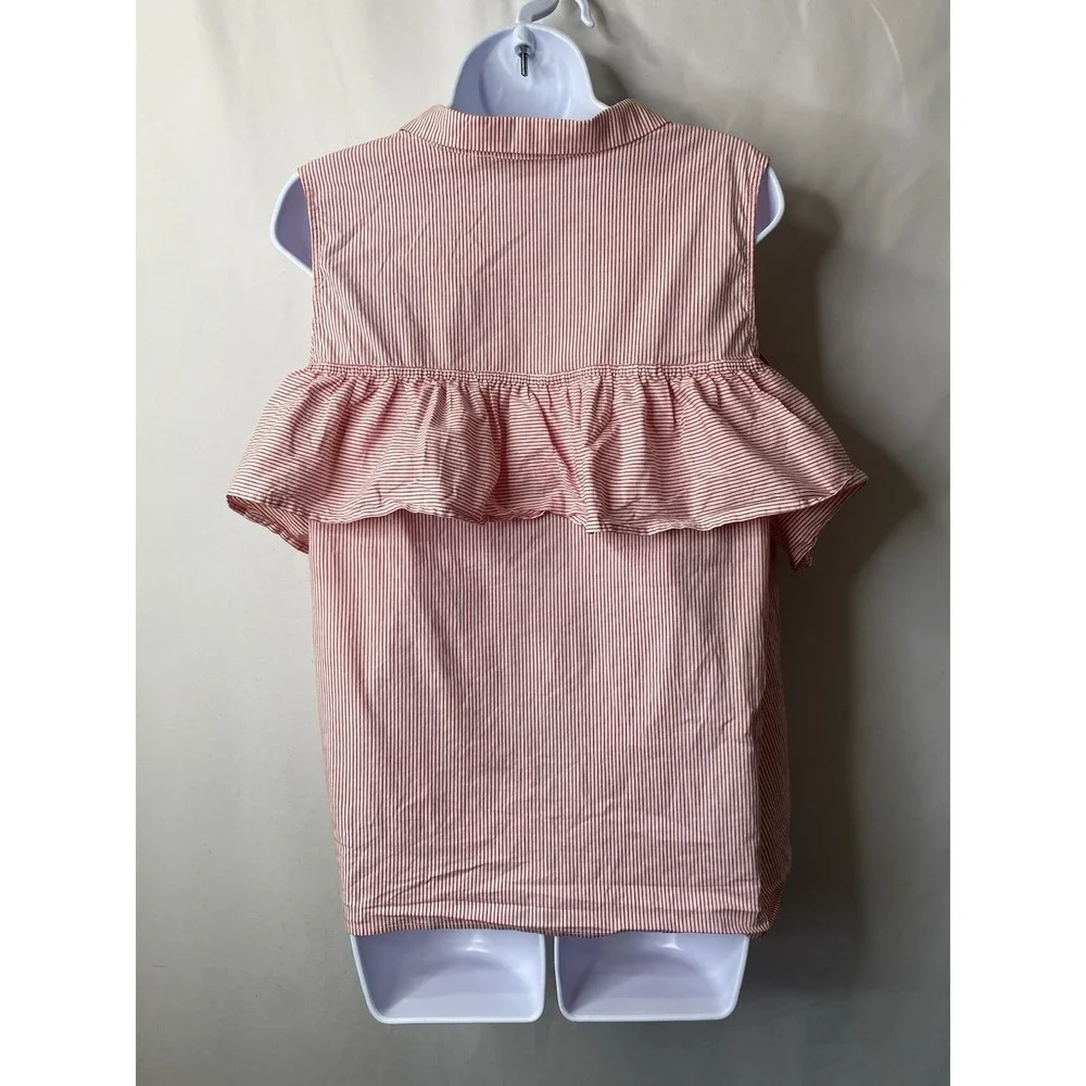 Michael Kors Womens Tiered Peplum Shirt Size XL Girl Next Door‎ Coastal Vacation